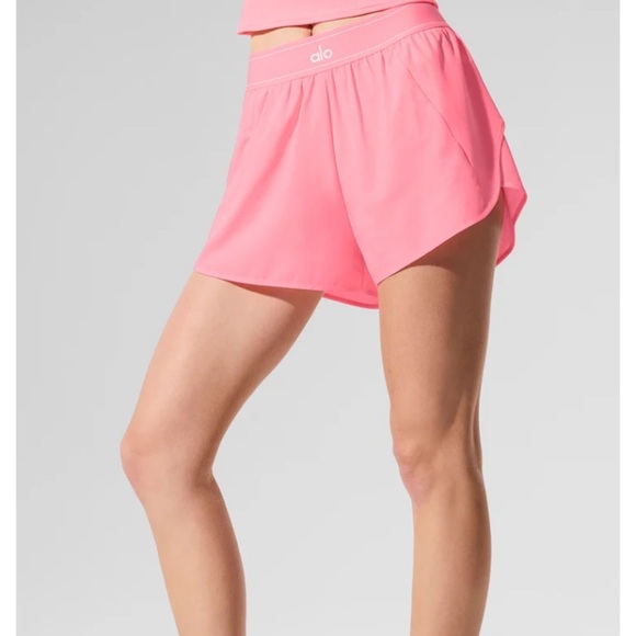 ALO YOGA Bubblegum Pink MATCH POINT SHORTS NWT AUTHENTIC SAME DAY SHIP - Picture 3 of 9